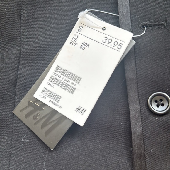 New mens black button up vest size 40R by H&M - Picture 8 of 8